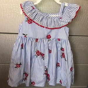Rare Editions Girls Pom Pom Flower Dress  2T